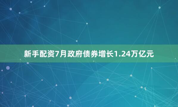 新手配资7月政府债券增长1.24万亿元