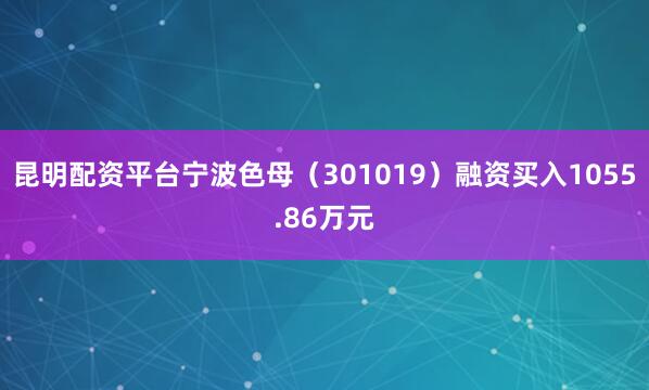 昆明配资平台宁波色母（301019）融资买入1055.86万元